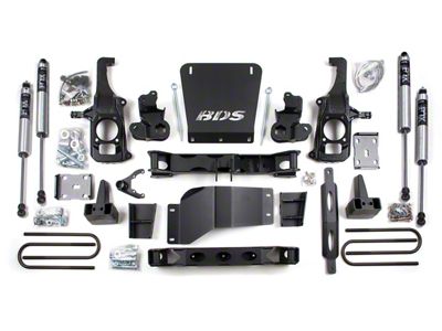 BDS 6.50-Inch High Clearance Suspension Lift Kit with 5-Inch Rear Lift Blocks and FOX 2.0 Performance Shocks (11-19 Silverado 3500 HD SRW w/o Factory Overload Springs)