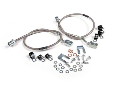 BDS Stainless Steel Braided Brake Line Kit for 6-Inch Lift; Front (11-25 Silverado 3500 HD)