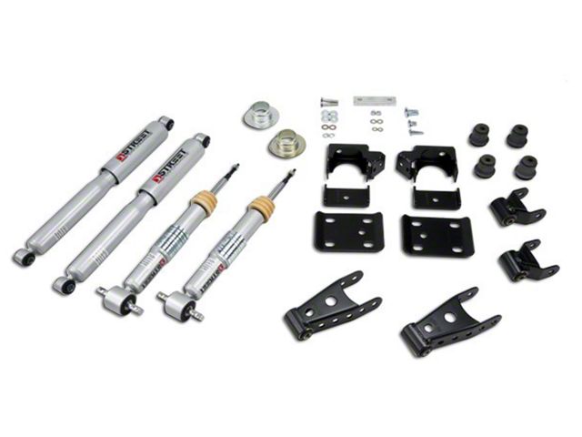 Belltech Lowering Kit with Street Performance Shocks; +1 to -2-Inch Front / 2 to -3-Inch Rear (07-13 Silverado 1500 w/ 5.80-Foot Short Box)
