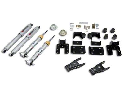 Belltech Lowering Kit with Street Performance Shocks; +1 to -2-Inch Front / 4-Inch Rear (07-13 Silverado 1500 w/ 5.80-Foot Short Box)