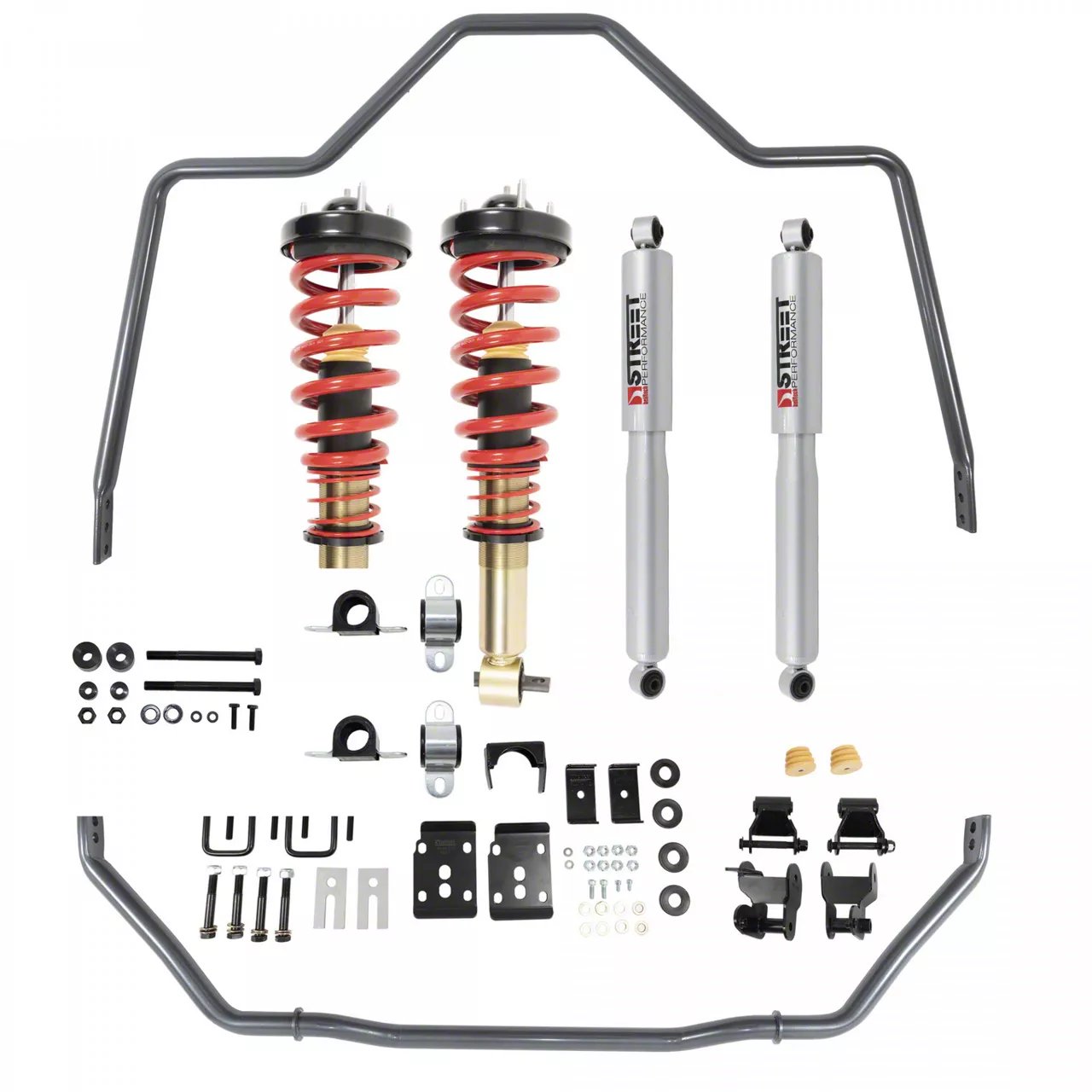 Belltech Height Adjustable Lowering Coil-Over Kit with Anti-Sway Bars for 1 to 3.50-Inch Front Drop and 4.50-Inch Rear Drop (21-24 2WD F-150)