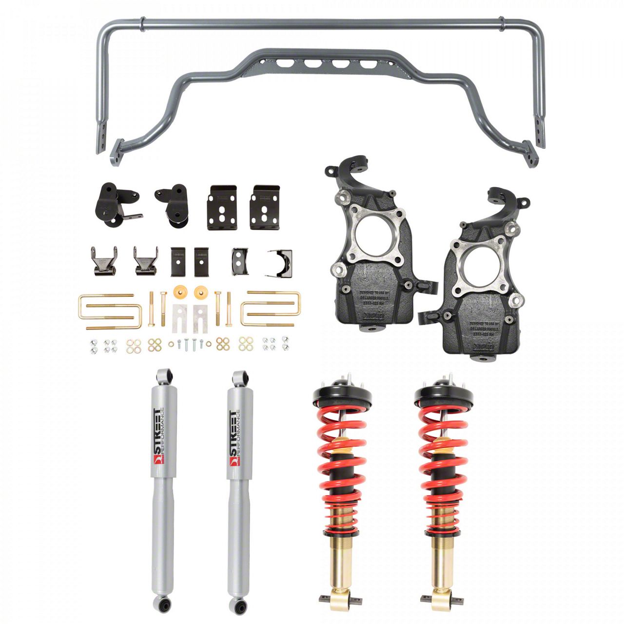 Belltech Height Adjustable Lowering Coil-Over Kit with Anti-Sway Bars for 2 to 5.50-Inch Front Drop and 6.50-Inch Rear Drop (21-24 2WD F-150)