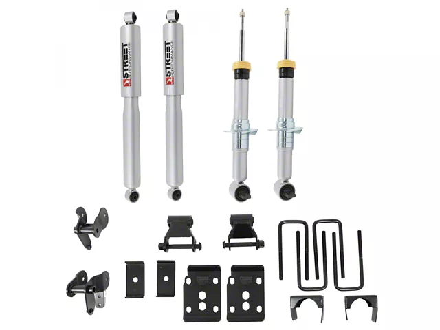 Belltech Lowering Kit with Street Performance Struts and Shocks; 1 to 3.50-Inch Front / 4.50-Inch Rear (21-24 2WD F-150)