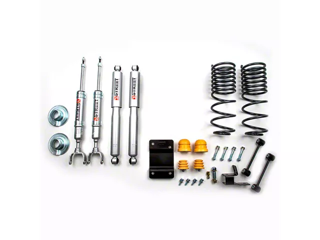 Belltech Lowering Kit with Street Performance Shocks; 2-Inch Front / 4-Inch Rear (09-18 4WD V8 RAM 1500 Quad Cab, Crew Cab w/o Air Ride)