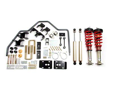 Belltech Performance Handling Lowering Kit Plus; 1 to 3-Inch Front / 4-Inch Rear (09-18 2WD V8 RAM 1500 Regular Cab w/ 6.4-Foot Box)