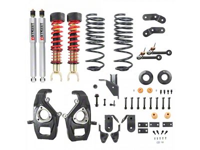 Belltech Lowering Kit with Coil-Overs and Street Performance Shocks for Factory 20-Inch Wheels; 3 to 4-Inch Front / 4 to 5-Inch Rear (19-24 RAM 1500 w/o Air Ride, Excluding TRX)