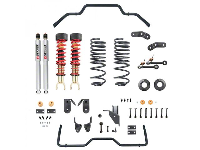 Belltech Lowering Kit with Coil-Overs, Street Performance Shocks and Anti-Sway Bars; 1 to 3-Inch Front / 3 to 4-Inch Rear (19-24 RAM 1500 w/o Air Ride, Excluding TRX)