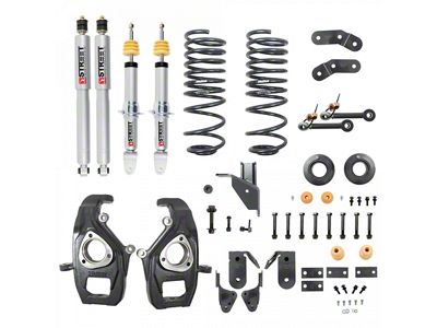 Belltech Lowering Kit with Street Performance Struts and Shocks for Factory 20-Inch Wheels; 3 to 4-Inch Front / 4 to 5-Inch Rear (19-24 RAM 1500 w/o Air Ride, Excluding TRX)