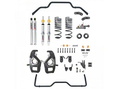 Belltech Lowering Kit with Street Performance Struts, Shocks and Anti-Sway Bars for Factory 20-Inch Wheels; 2-Inch Front / 3 to 4-Inch Rear (19-24 RAM 1500 w/o Air Ride, Excluding TRX)