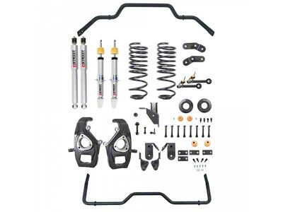 Belltech Lowering Kit with Street Performance Struts, Shocks and Anti-Sway Bars for Factory 20-Inch Wheels; 3 to 4-Inch Front / 4 to 5-Inch Rear (19-24 RAM 1500 w/o Air Ride, Excluding TRX)