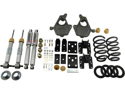 Belltech Lowering Kit; 3 to 4-Inch Front / 5 to 6-Inch Rear (14-16 2WD Sierra 1500 Double Cab, Crew Cab w/ Stock Cast Steel Control Arms)