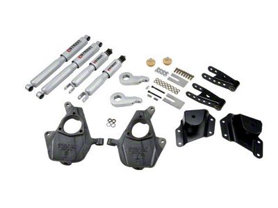 Belltech Lowering Kit with Street Performance Shocks; 3 to 4-Inch Front / 4-Inch Rear (05-06 2WD Sierra 1500 Regular Cab)