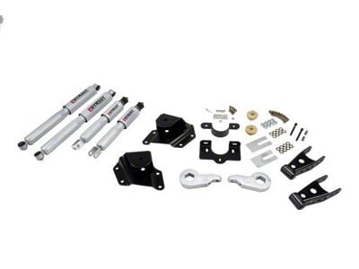 Belltech Lowering Kit with Street Performance Shocks; 1 to 2-Inch Front / 4-Inch Rear (05-06 2WD Sierra 1500 Extended Cab)