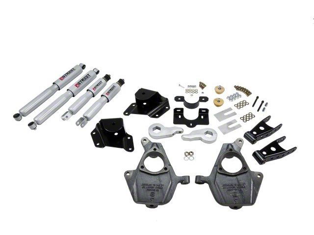 Belltech Lowering Kit with Street Performance Shocks; 3 to 4-Inch Front / 4-Inch Rear (05-06 2WD Sierra 1500 Extended Cab)