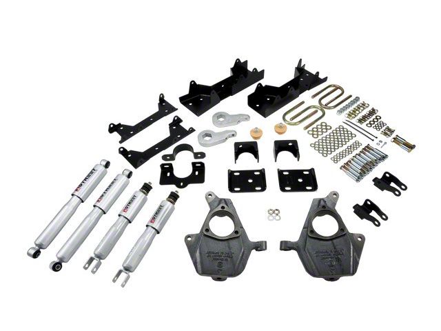 Belltech Lowering Kit with Street Performance Shocks; 3 to 4-Inch Front / 6-Inch Rear (05-06 2WD Sierra 1500 Extended Cab)