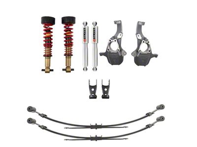 Belltech Performance Lowering Kit with Height Adjustable Front Coil-Overs and Street Performance Shocks; 2 to 4-Inch Front / 4-Inch Rear (19-24 Sierra 1500, Excluding AT4 & Denali)