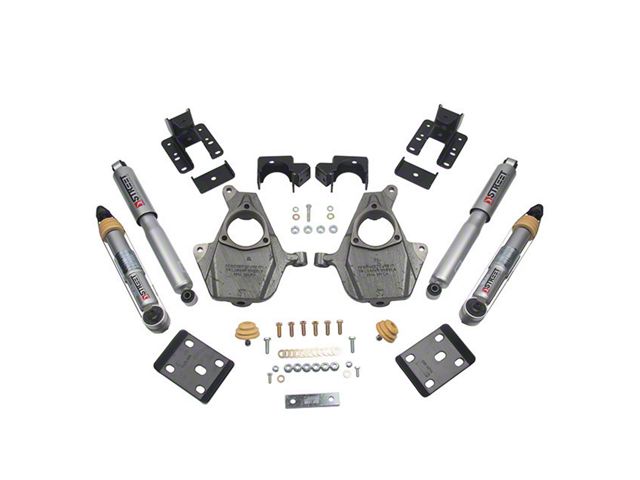 Belltech Lowering Kit with Street Performance Shocks; 3 to 4-Inch Front / 5 to 6-Inch Rear (16-18 2WD Sierra 1500)