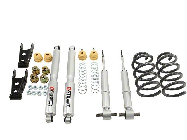 Belltech Lowering Kit with Street Performance Shocks; 1 to 2-Inch Front / 2 to 3-Inch Rear (14-18 2WD Sierra 1500 Double Cab, Crew Cab)