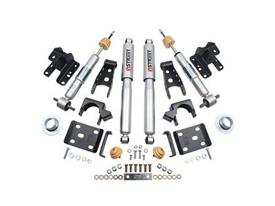 Belltech Lowering Kit with Street Performance Shocks; +1 to -2-Inch Front / 4-Inch Rear (14-18 2WD Sierra 1500)