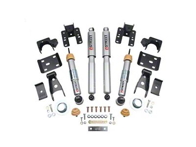 Belltech Lowering Kit with Street Performance Shocks; +2 to -2-Inch Front / 4-Inch Rear (16-18 4WD Sierra 1500, Excluding Denali)