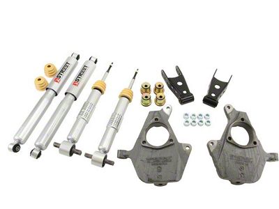 Belltech Lowering Kit with Street Performance Shocks; 2-Inch Front / 2 to 3-Inch Rear (14-16 2WD Sierra 1500 w/ Stock Cast Steel Control Arms)