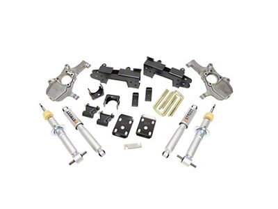 Belltech Lowering Kit with Street Performance Shocks; 2 to 4-Inch Front / 6-Inch Rear (19-25 4WD Sierra 1500 Double Cab, Crew Cab w/ 5.80-Foot Short Box, Excluding AT4 & Denali)
