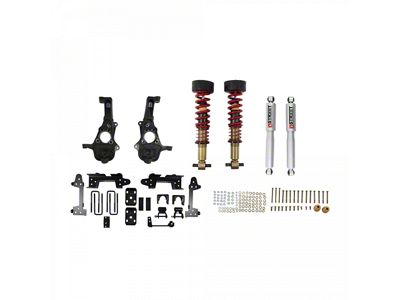 Belltech Performance Lowering Kit with Height Adjustable Front Coil-Overs; 2 to 4-Inch Front / 6-Inch Rear (19-21 2WD Sierra 1500 w/ 5.80-Foot Short Box)