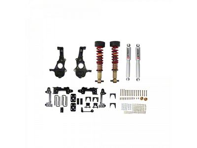 Belltech Performance Lowering Kit with Height Adjustable Front Coil-Overs; 2 to 4-Inch Front / 6-Inch Rear (19-21 4WD Sierra 1500 w/ 5.80-Foot Short Box)
