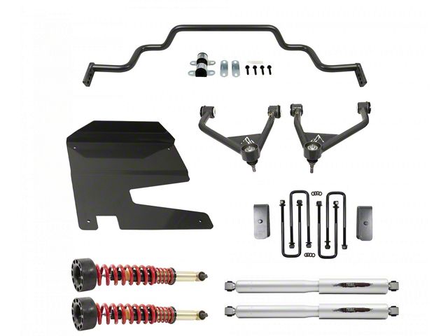 Belltech 4-Inch Suspension Lift Kit with Trail Performance Coil-Overs, Shocks and Sway Bar (19-24 Silverado 1500 Double Cab, Crew Cab, Excluding Trail Boss & ZR2)