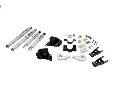 Belltech Lowering Kit with Street Performance Shocks; 1 to 2-Inch Front / 4-Inch Rear (05-06 2WD Silverado 1500 Extended Cab)