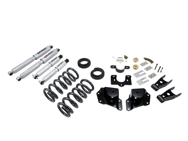 Belltech Lowering Kit with Street Performance Shocks; 2 to 3-Inch Front / 4-Inch Rear (99-06 2WD Silverado 1500 Extended Cab)