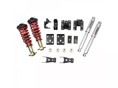 Belltech Lowering Kit with Performance Coil-Overs; 1 to 3-Inch Front / 4-Inch Rear (14-18 Silverado 1500 w/ 5.80-Foot Short Box)
