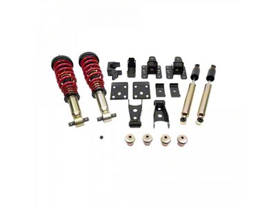 Belltech Lowering Kit with Performance Plus Coil-Overs; 1 to 3-Inch Front / 4-Inch Rear (14-18 Silverado 1500 w/ 5.80-Foot Short Box)