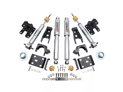 Belltech Lowering Kit with Street Performance Shocks; +1 to -2-Inch Front / 4-Inch Rear (14-18 2WD Silverado 1500)