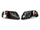 Euro Headlights with LED DRL; Matte Black Housing; Clear Lens (97-03 F-150)