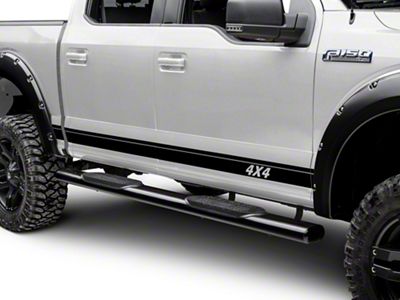 SEC10 Rocker Stripes with 4x4 Logo; Gloss Black (97-25 F-150)