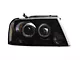 LED Halo Projector Headlights; Matte Black Housing; Clear Lens (04-08 F-150)