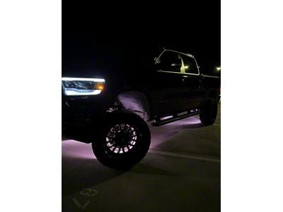 Black Flag Lighting RGB+W Dual Row LED Wheel Lights for 19-Inch and Smaller Wheels (Universal; Some Adaptation May Be Required)