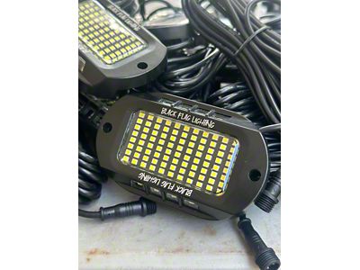 Black Flag Lighting 104 LED Chip Pure White Rock Lights with Extensions; Standard/Drill Mount; Set of 12 (Universal; Some Adaptation May Be Required)