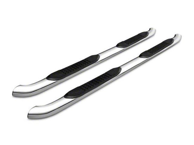 3 Inch Round Side Step Bars; Polished (07-13 Sierra 1500 Extended Cab, Crew Cab)