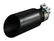 Angled Cut Rolled End Round Exhaust Tip; 4-Inch; Black (Fits 2.75-Inch Tailpipe)