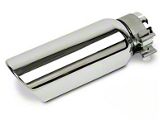 Angled Cut Rolled End Round Exhaust Tip; 4-Inch; Polished (Fits 2.75-Inch Tailpipe)