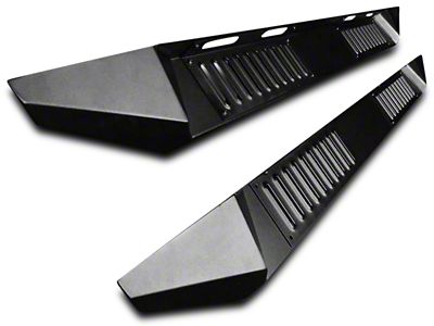 Armour Running Boards; Black (14-18 Sierra 1500 Crew Cab)