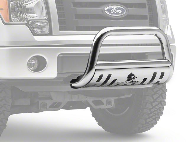 Bull Bar with Stainless Steel Skid Plate; Stainless Steel (04-24 F-150, Excluding Raptor)