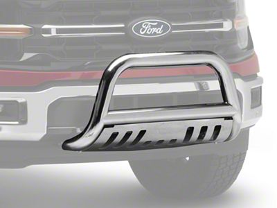 Bull Bar; Stainless Steel; Stainless Steel Skid Plate; It May Interfere with Vehicles equipped with Emergency Braking Systems, Adaptive Cruse Control and Parking Sensors (04-20 F-150)