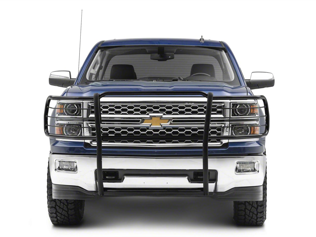 BLACK HORSE Grille Guard For 2007-2013 Chevy Silverado 1500 | Black, No-Drill