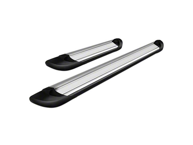 Running Boards; Silver Aluminum; 6-Inch Stripe Step Pad (19-24 RAM 1500 Quad Cab)