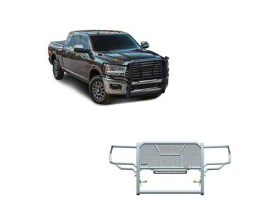 Rugged Heavy Duty Grille Guard with 20-Inch LED Light Bar; Black (19-24 RAM 3500)