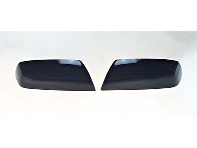 Door Mirror Cover; Gloss Black ABS 2 Pieces Replacement (2014 Sierra 1500)