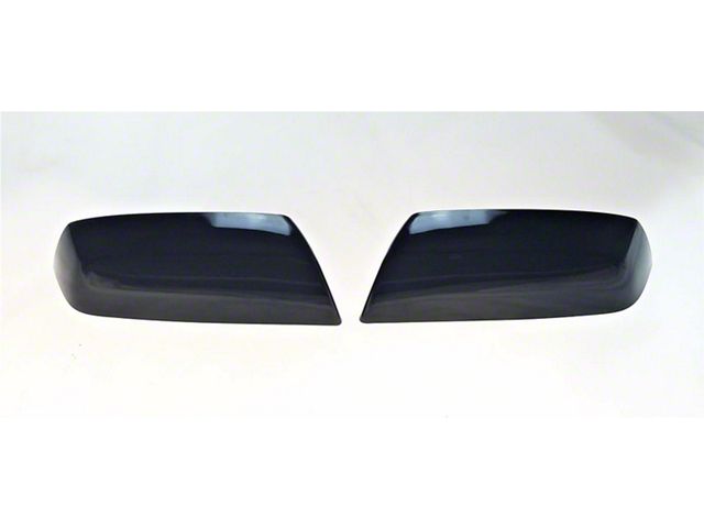 Door Mirror Cover; Gloss Black ABS 2 Pieces Replacement (2014 Sierra 1500)